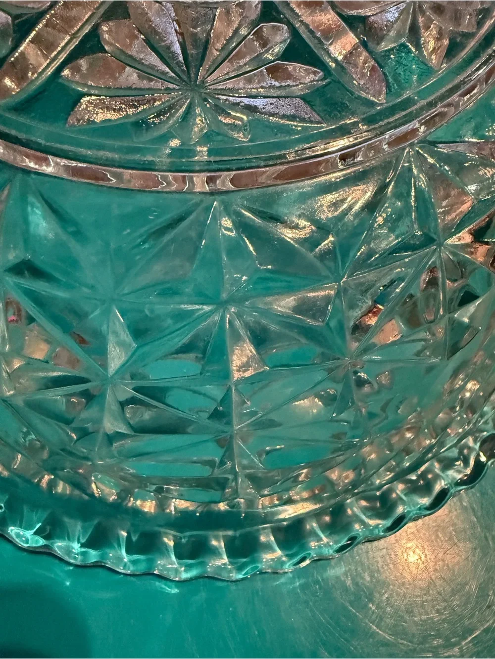 Vintage Anchor Hocking Star & Bars Large Serving Bowl. 10 1/4”. Heavy
